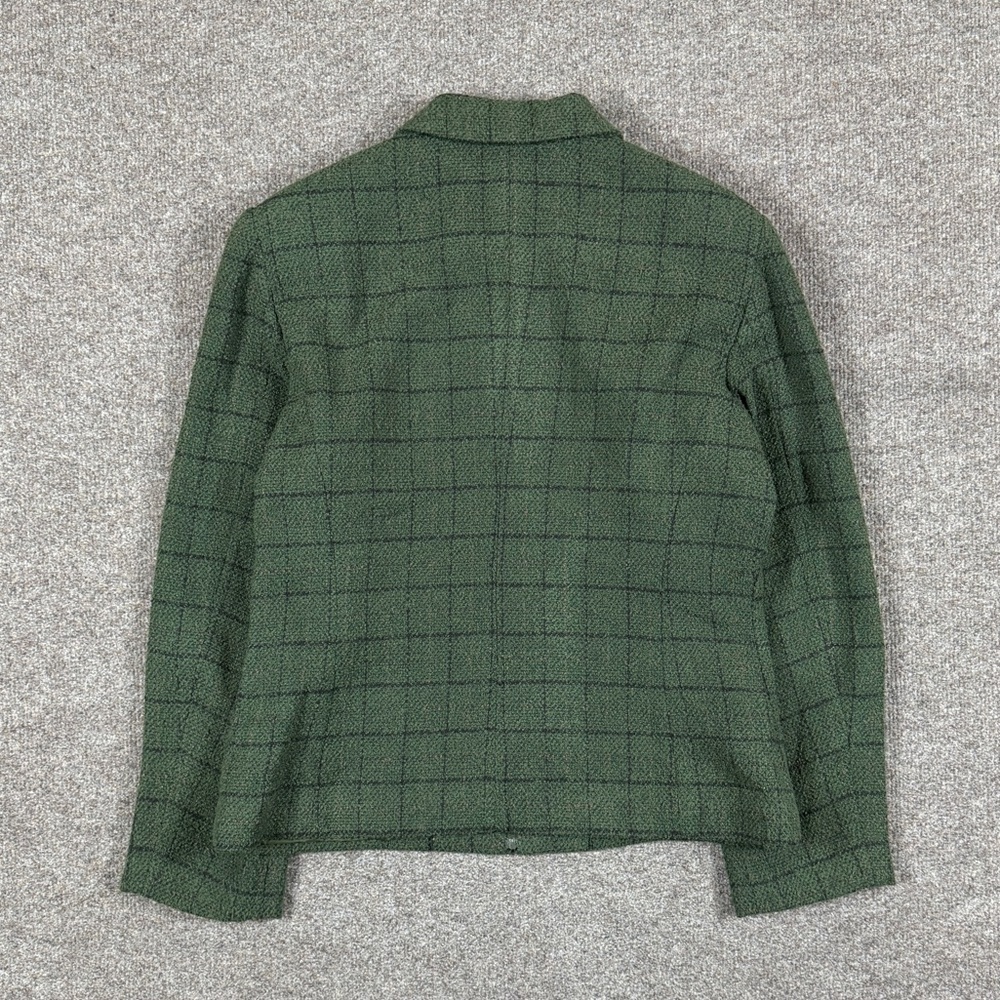 Vintage Green Grid Check Plaid Full Zip Jacket Women’s 12 Preppy Retro 90s Y2K - Picture 3 of 13